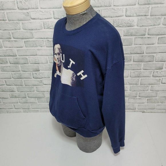 Youth Machine Faded Navy‎ Greek Statue Sweatshirt Pullover Streetwear - Picture 2 of 7